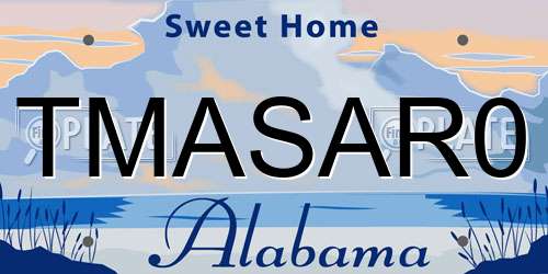 TMASAR0 Alabama License Plate