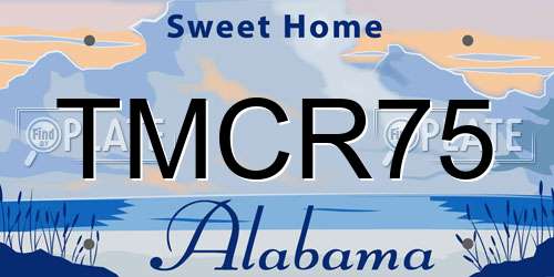 TMCR75 Alabama License Plate