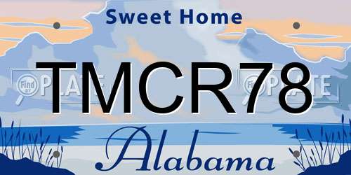 TMCR78 Alabama License Plate