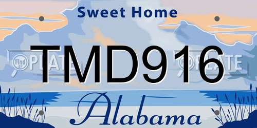 TMD916 Alabama License Plate