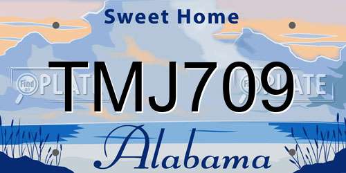 TMJ709 Alabama License Plate