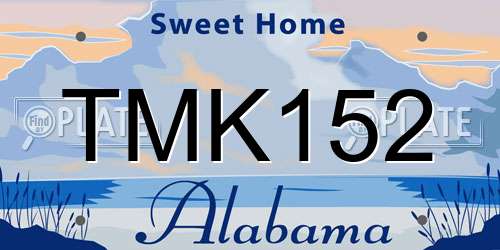 TMK152 Alabama License Plate
