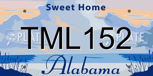TML152 Alabama License Plate