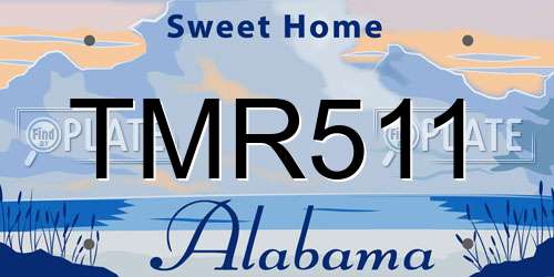 TMR511 Alabama License Plate