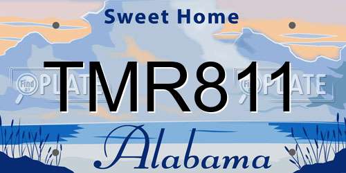 TMR811 Alabama License Plate