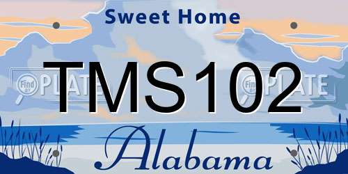 TMS102 Alabama License Plate