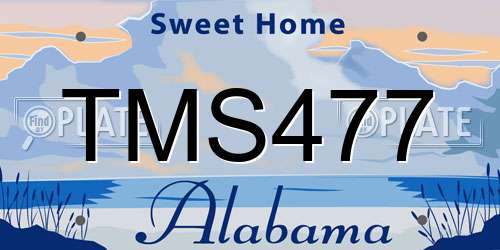 TMS477 Alabama License Plate