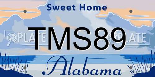 TMS89 Alabama License Plate