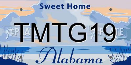 TMTG19 Alabama License Plate