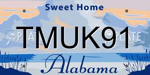 TMUK91 Alabama License Plate