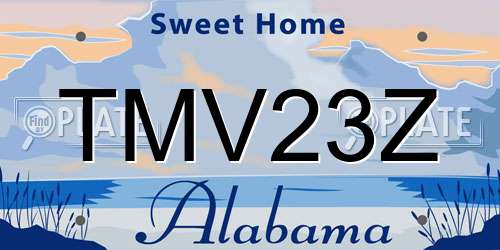 TMV23Z Alabama License Plate
