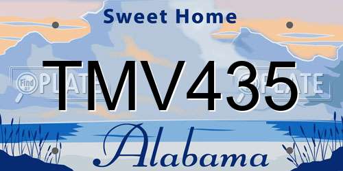TMV435 Alabama License Plate