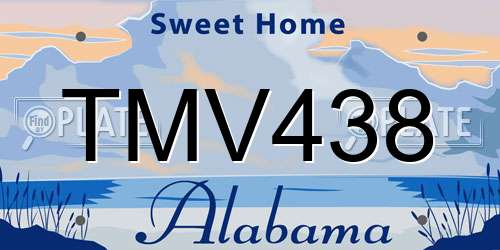 TMV438 Alabama License Plate