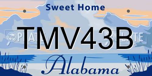 TMV43B Alabama License Plate