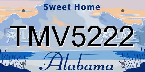 TMV5222 Alabama License Plate