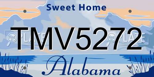 TMV5272 Alabama License Plate