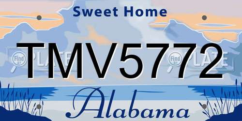 TMV5772 Alabama License Plate