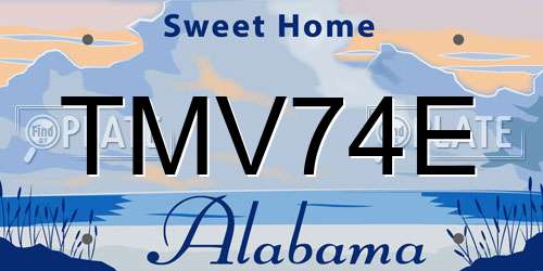 TMV74E Alabama License Plate