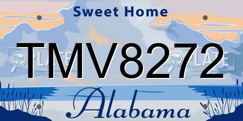 TMV8272 Alabama License Plate