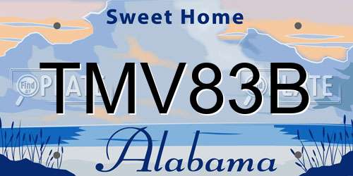 TMV83B Alabama License Plate