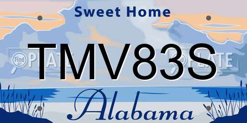 TMV83S Alabama License Plate