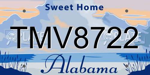 TMV8722 Alabama License Plate