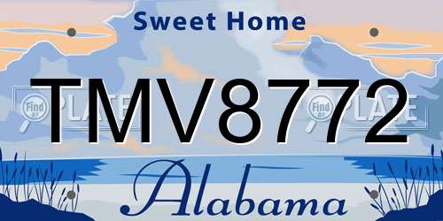TMV8772 Alabama License Plate