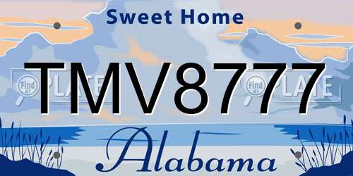 TMV8777 Alabama License Plate