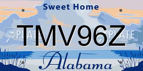 TMV96Z Alabama License Plate