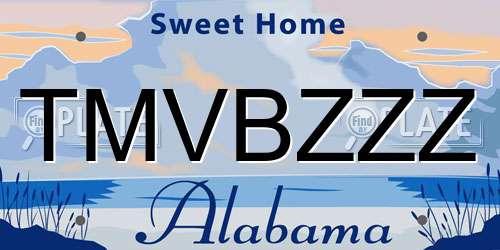 TMVBZZZ Alabama License Plate