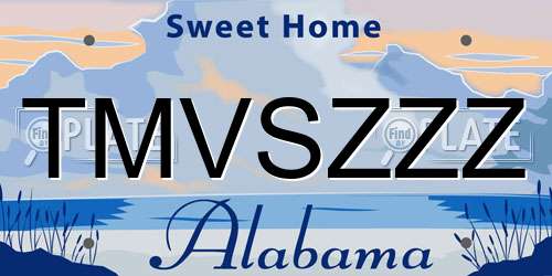 TMVSZZZ Alabama License Plate