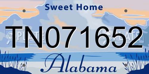 TN071652 Alabama License Plate