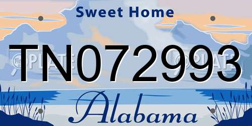 TN072993 Alabama License Plate