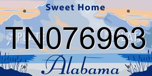 TN076963 Alabama License Plate