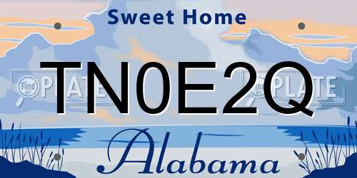 TN0E2Q Alabama License Plate