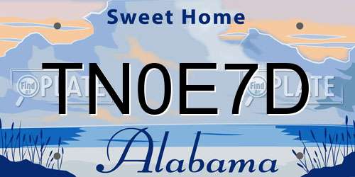 TN0E7D Alabama License Plate