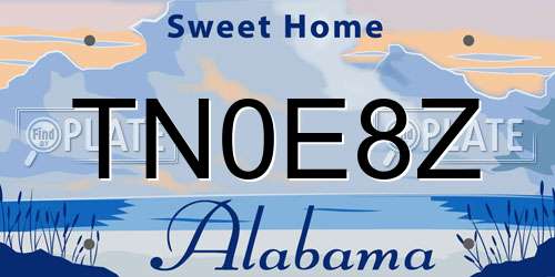 TN0E8Z Alabama License Plate