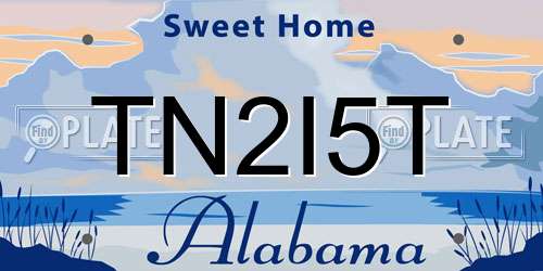 TN2I5T Alabama License Plate