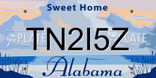 TN2I5Z Alabama License Plate