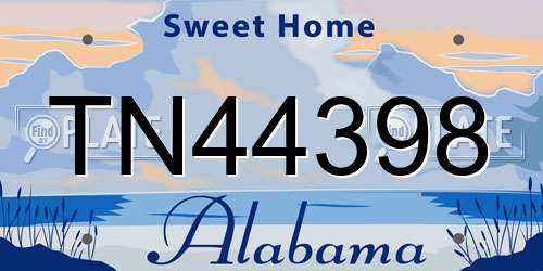 TN44398 Alabama License Plate