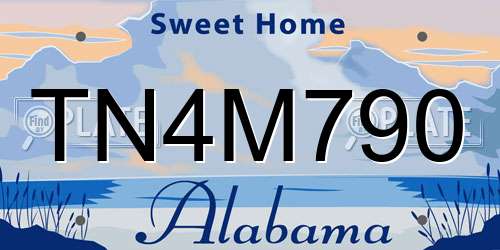 TN4M790 Alabama License Plate
