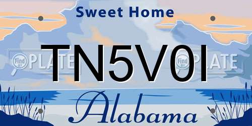 TN5V0I Alabama License Plate