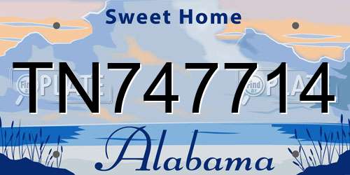 TN747714 Alabama License Plate