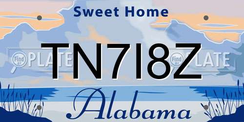 TN7I8Z Alabama License Plate