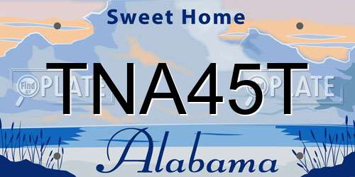 TNA45T Alabama License Plate