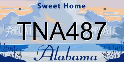 TNA487 Alabama License Plate