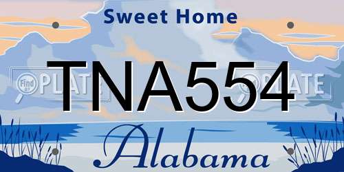 TNA554 Alabama License Plate