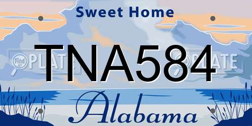 TNA584 Alabama License Plate