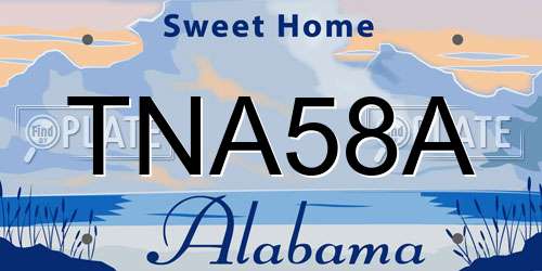 TNA58A Alabama License Plate