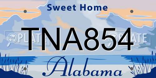 TNA854 Alabama License Plate